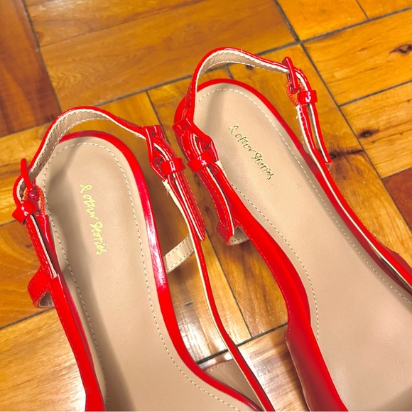 & Other Stories pointed slingback heeled pumps in red - Picture 3 of 9